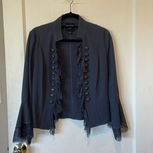 Insight Lace Trim Military Jacket Charcoal Gray 6